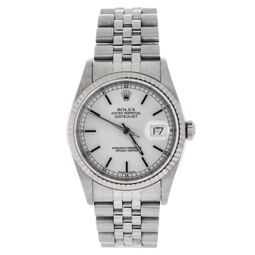Rolex Oyster Perpetual Datejust Automatic Watch Stainless Steel and White Gold 36