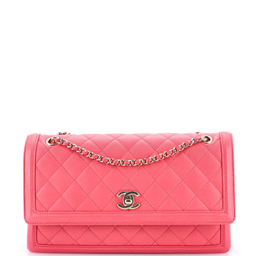 Chanel 3 Compartment Flap Bag Quilted Lambskin Medium