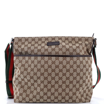 Gucci Front Pocket Web Messenger GG Canvas Medium