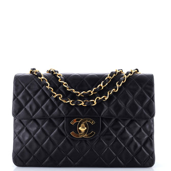 Chanel Vintage Classic Single Flap Bag Quilted Lambskin Maxi