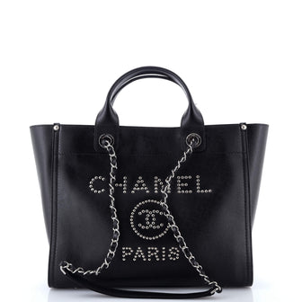 Chanel Deauville Tote Studded Caviar Small