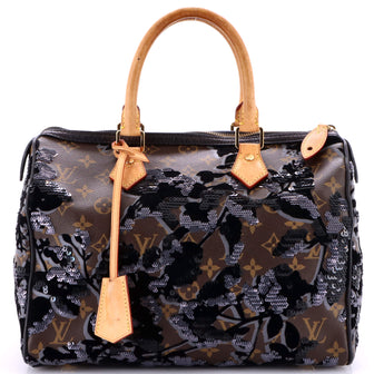 Louis Vuitton Speedy Handbag Fleur De Jais Monogram Canvas 30