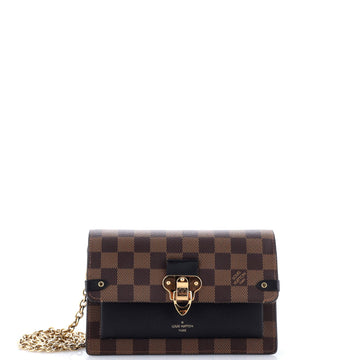 Louis Vuitton Vavin Chain Wallet NM Damier with Leather