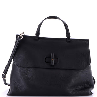Gucci Bamboo Daily Top Handle Bag Leather Large