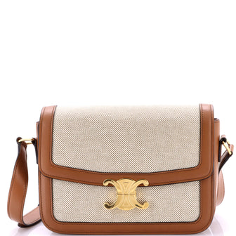 Celine Triomphe Shoulder Bag Canvas with Leather Medium