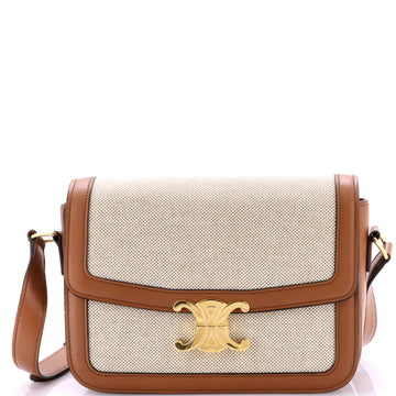 Celine Triomphe Shoulder Bag Canvas with Leather Medium