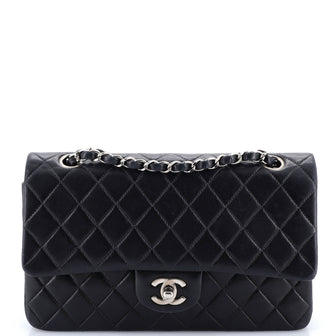 Chanel Vintage Classic Double Flap Bag Quilted Lambskin Medium