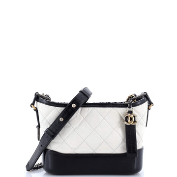 Chanel Bicolor Gabrielle Hobo Quilted Aged Calfskin Small