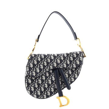 Christian Dior Saddle Handbag Oblique Canvas Medium