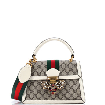 Gucci Queen Margaret Top Handle Bag GG Coated Canvas with Leather Small