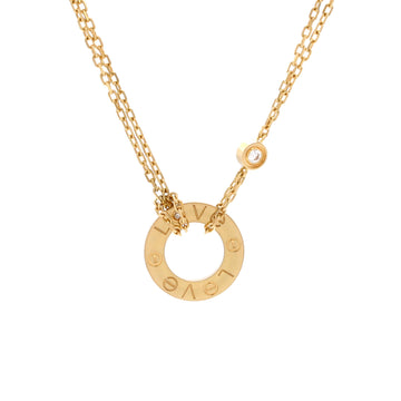 Cartier 2 Diamonds Love Pendant Necklace 18K Yellow Gold and Diamonds