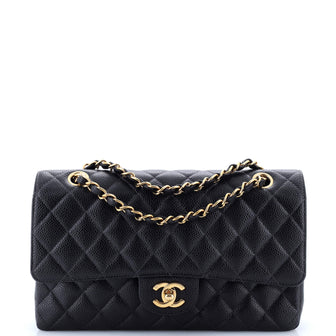 Chanel Classic Double Flap Bag Quilted Caviar Medium