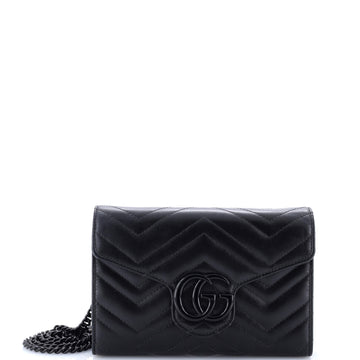 Gucci GG Marmont Chain Wallet Matelasse Leather Mini