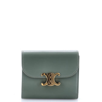 Celine Triomphe Trifold Wallet Leather Small
