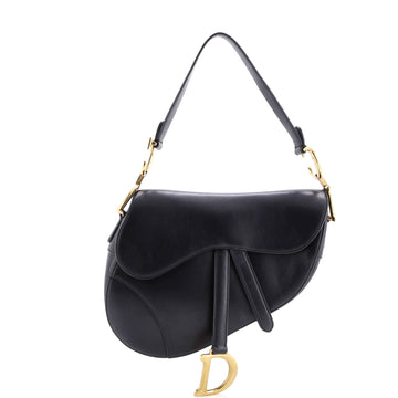 Christian Dior Saddle Handbag Leather Medium