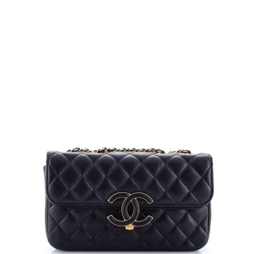 Chanel CC Chic Double Flap Bag Quilted Lambskin Small