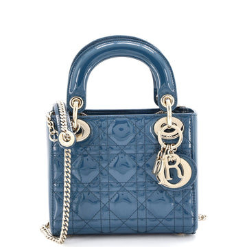 Christian Dior Lady Dior Chain Bag Cannage Quilt Patent Mini