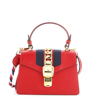Gucci Sylvie Top Handle Bag Leather Mini