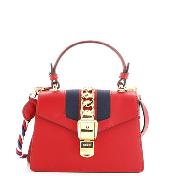 Gucci Sylvie Top Handle Bag Leather Mini