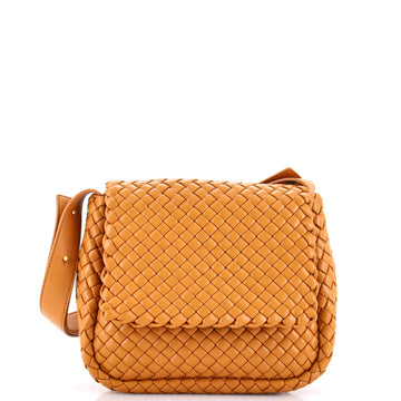 Bottega Veneta Cobble Flap Shoulder Bag Padded Intrecciato Leather Small