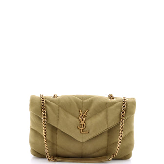 Saint Laurent Loulou Puffer Shoulder Bag Quilted Canvas Mini