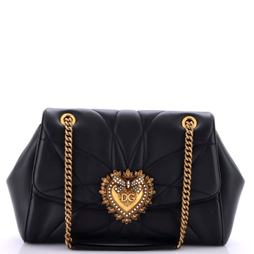 Dolce & Gabbana Devotion Soft Shoulder Bag Quilted Leather Large