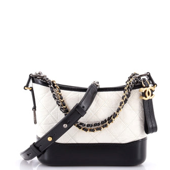 Chanel Bicolor Gabrielle Hobo Quilted Aged Calfskin Small