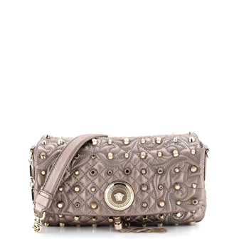 Versace Vanitas Medea Flap Bag Studded Barocco Leather