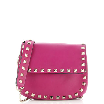 Valentino Garavani Rockstud Saddle Crossbody Bag Leather Small