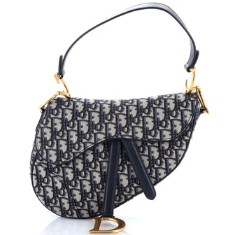 Christian Dior Saddle Handbag Oblique Canvas Medium