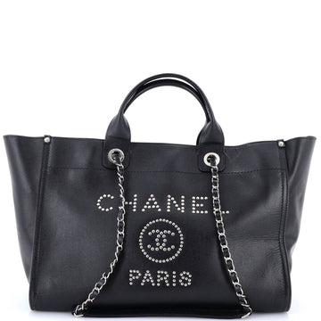 Chanel Deauville Tote Studded Caviar Medium