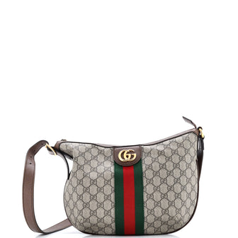Gucci Ophidia Half Moon Hobo GG Coated Canvas Small