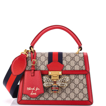 Gucci Queen Margaret Top Handle Bag GG Coated Canvas with Leather Small