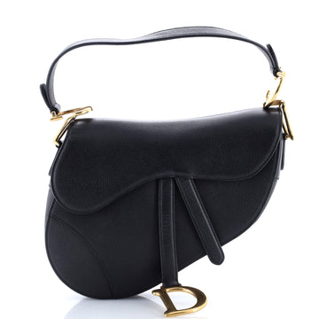 Christian Dior Saddle Handbag Leather Medium
