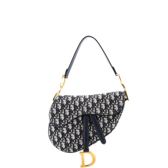 Christian Dior Saddle Handbag Oblique Canvas Medium