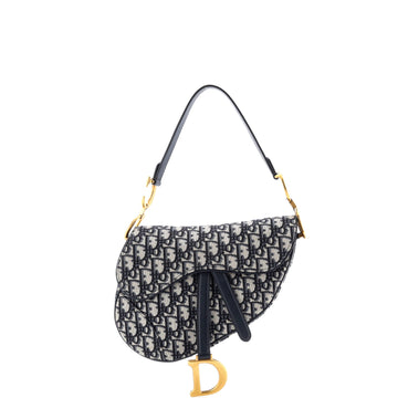 Christian Dior Saddle Handbag Oblique Canvas Medium