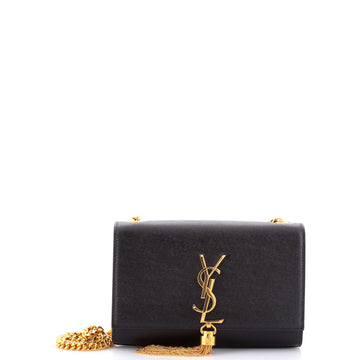 Saint Laurent Classic Monogram Tassel Crossbody Bag Leather Small