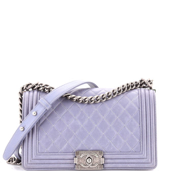 Chanel Boy Flap Bag Quilted Lambskin Old Medium
