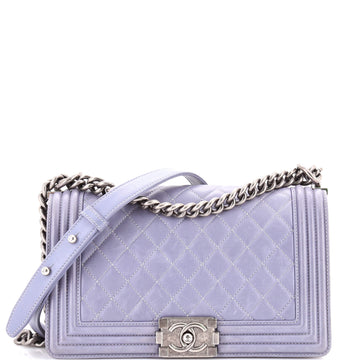 Chanel Boy Flap Bag Quilted Lambskin Old Medium
