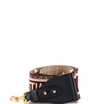 Christian Dior Logo Shoulder Strap Embroidered Canvas