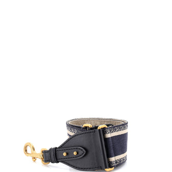 Christian Dior Logo Shoulder Strap Embroidered Canvas