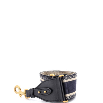 Christian Dior Logo Shoulder Strap Embroidered Canvas