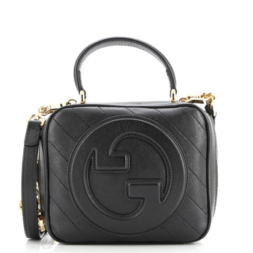 Gucci Blondie NM Top Handle Shoulder Bag Diagonal Quilted Leather