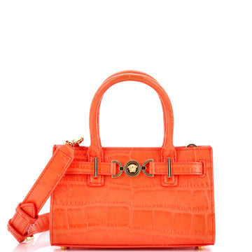 Versace Medusa 95 Tote Crocodile Embossed Leather Small