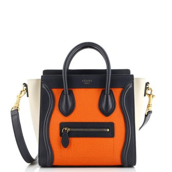 Celine Tricolor Luggage Bag Leather Nano