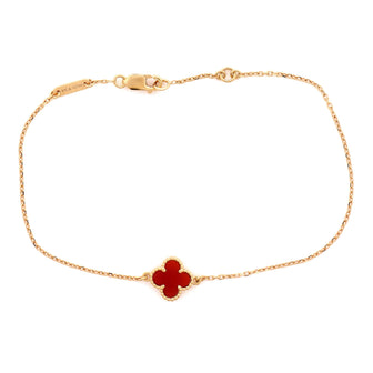 Van Cleef & Arpels Sweet Alhambra Bracelet 18K Rose Gold and Carnelian