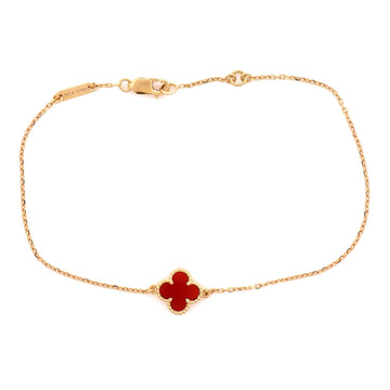Van Cleef & Arpels Sweet Alhambra Bracelet 18K Rose Gold and Carnelian