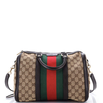 Gucci Vintage Web Boston Bag GG Canvas Medium