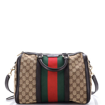 Gucci Vintage Web Boston Bag GG Canvas Medium