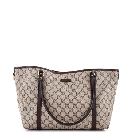 Gucci Joy Tote GG Coated Canvas with Leather Medium Brown 3629081